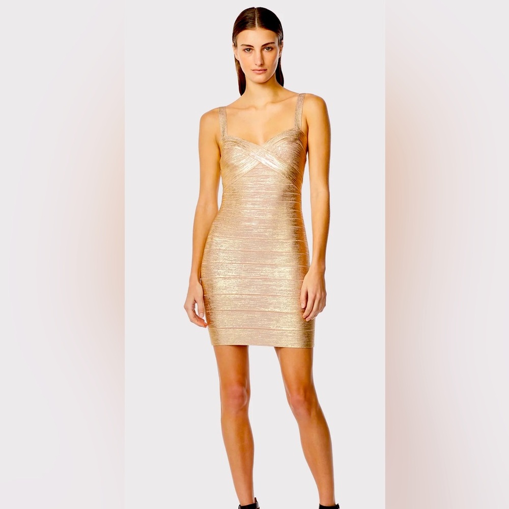 Herve Leger Foil Bandage Dress (Authentic)